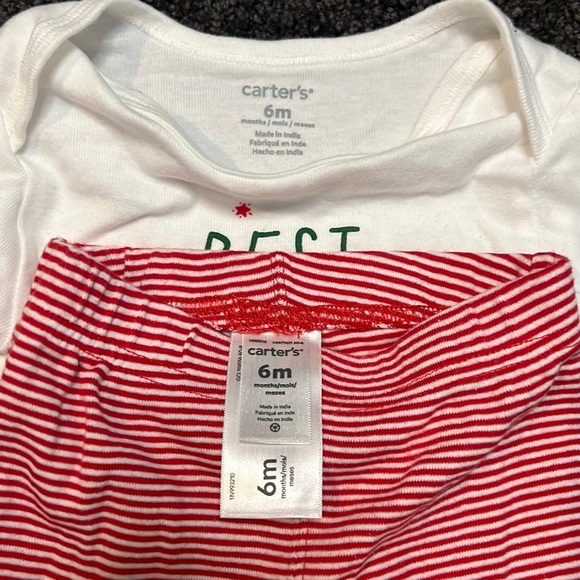 Baby First Christmas Holiday Santa Bundle Outfit Onesies and Pants 6 months - Picture 3 of 7